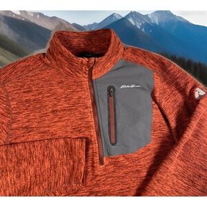 Eddie Bauer First Ascent 1/4 Zip Men's Size M Dark Sable Fleece Sweater Outdoors